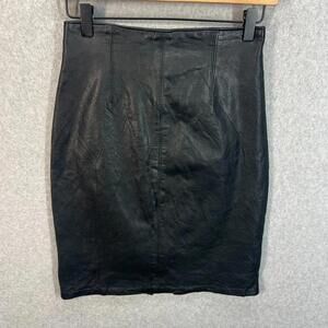 Vintage Lanna Leather Skirt Size 4 Bergdorf Goodman Black Pencil NY Soft USA
